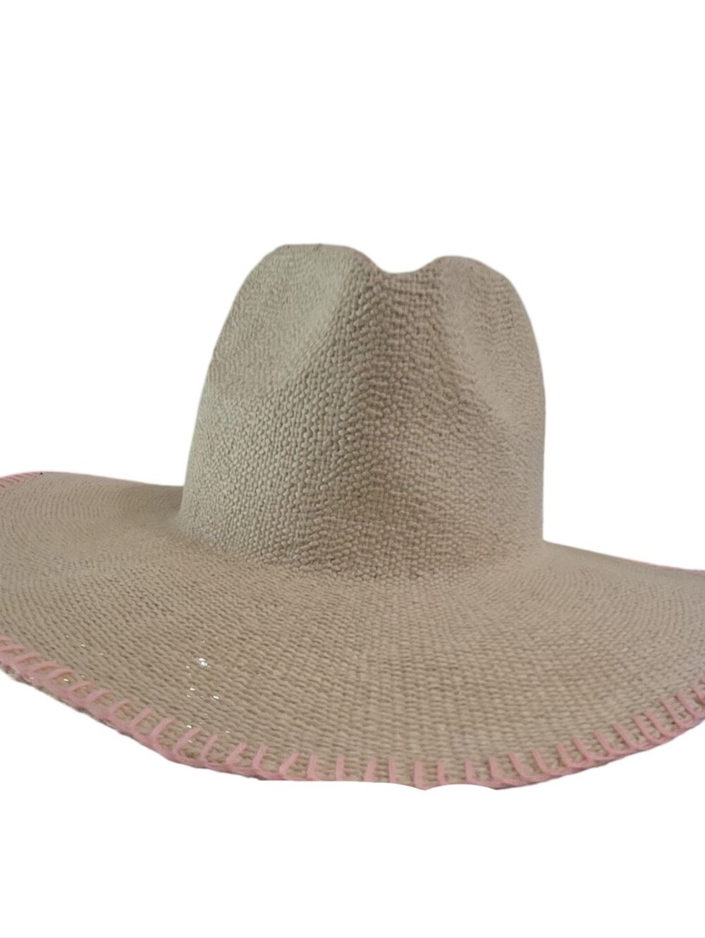 Universal Thread Wide-Brim Straw Sun Hat Tan Resortwear Boutique Beach Travel - Picture 5 of 8